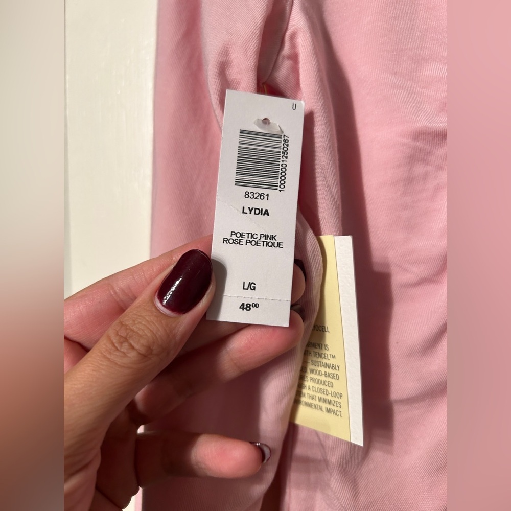NWT Aritzia Wilfred Lydia Square Neck Ruched Top in Poetic Pink- Size Large - Picture 8 of 15